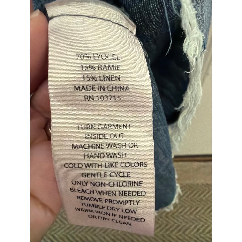 Nanette Lepore Denim Chambray Hi Low Maxi Dress Women's Size 6 Asymmetrical Hem - Picture 8 of 10